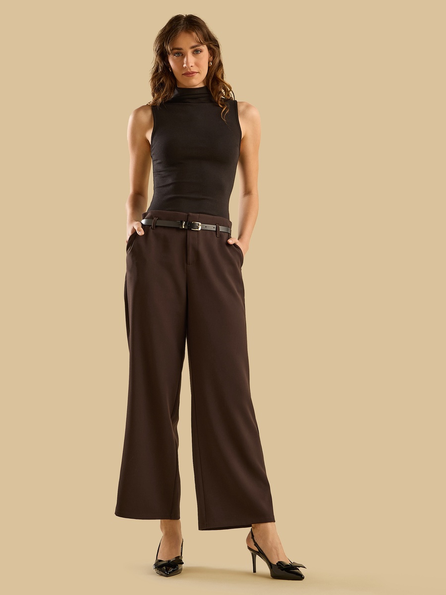 Wide Leg Pants with Belt