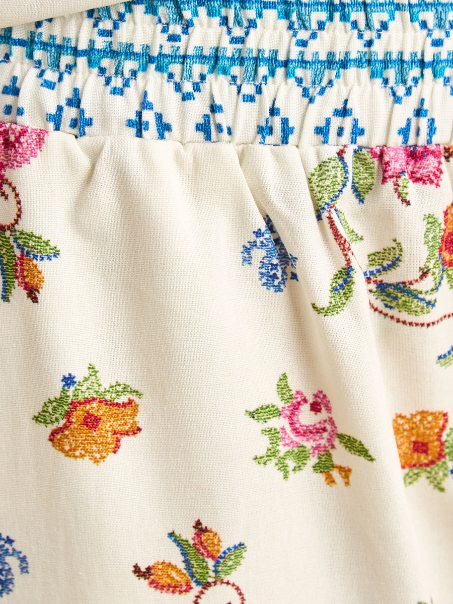 Floral Print Wide Leg Pants