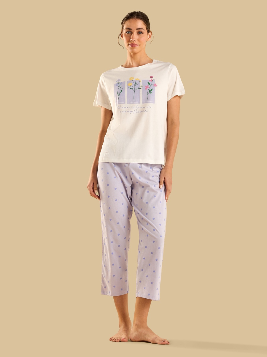 Polka Dot Print Cotton Pyjama Set