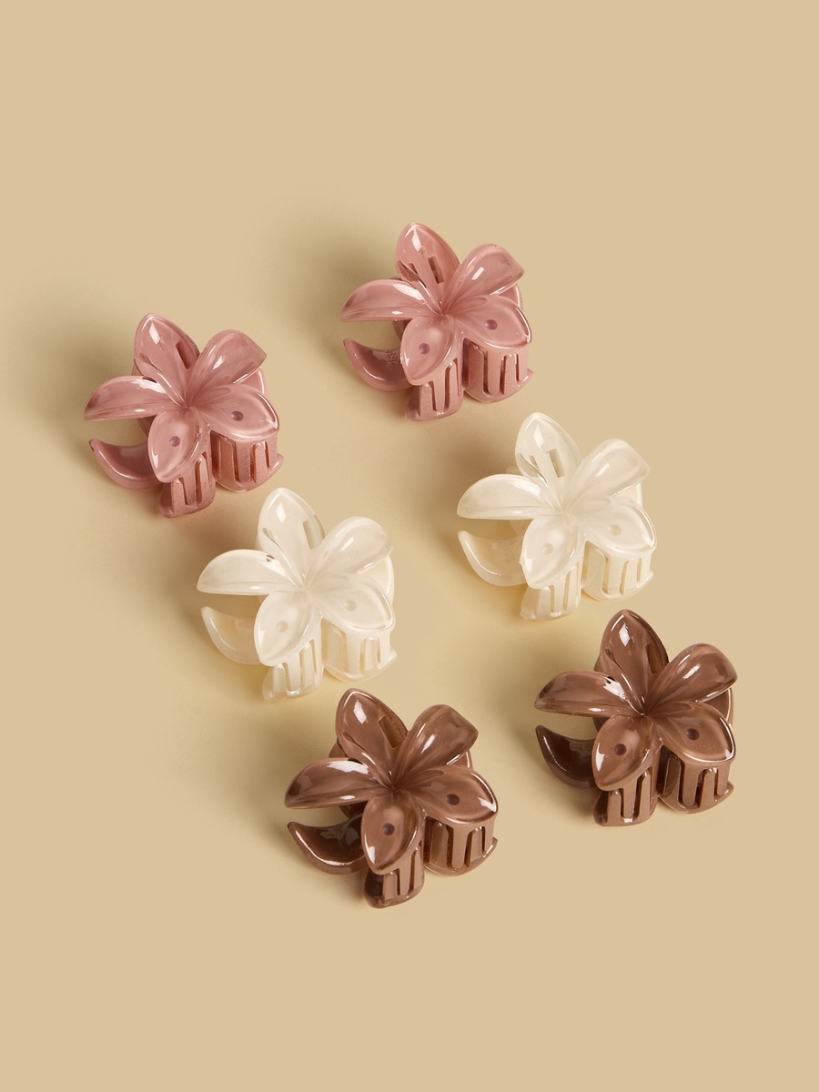 Pack of 6 - Floral Hair Clamp