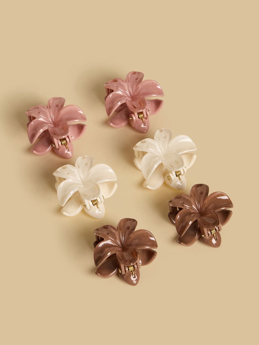 Pack of 6 - Floral Hair Clamp