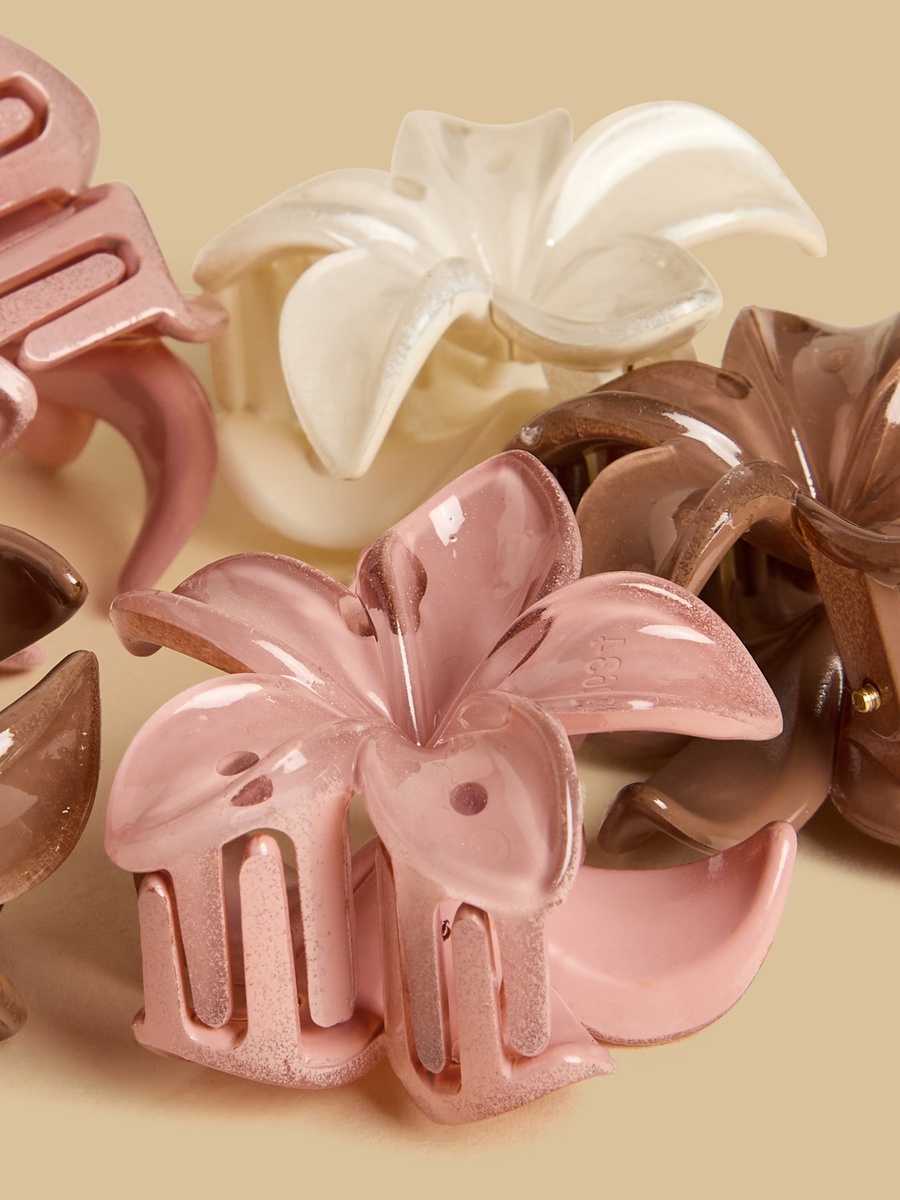 Pack of 6 - Floral Hair Clamp