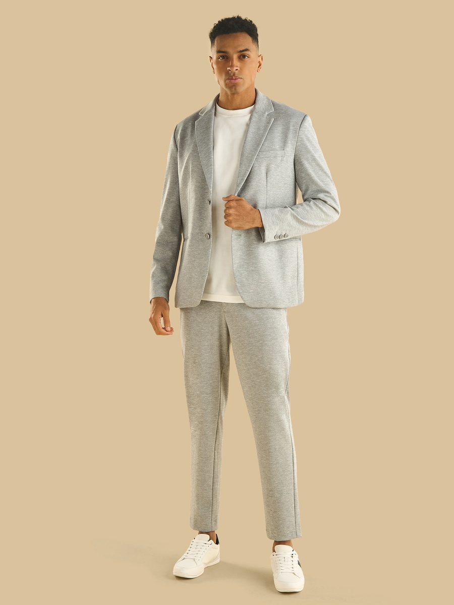 Textured Notch Lapel Blazer
