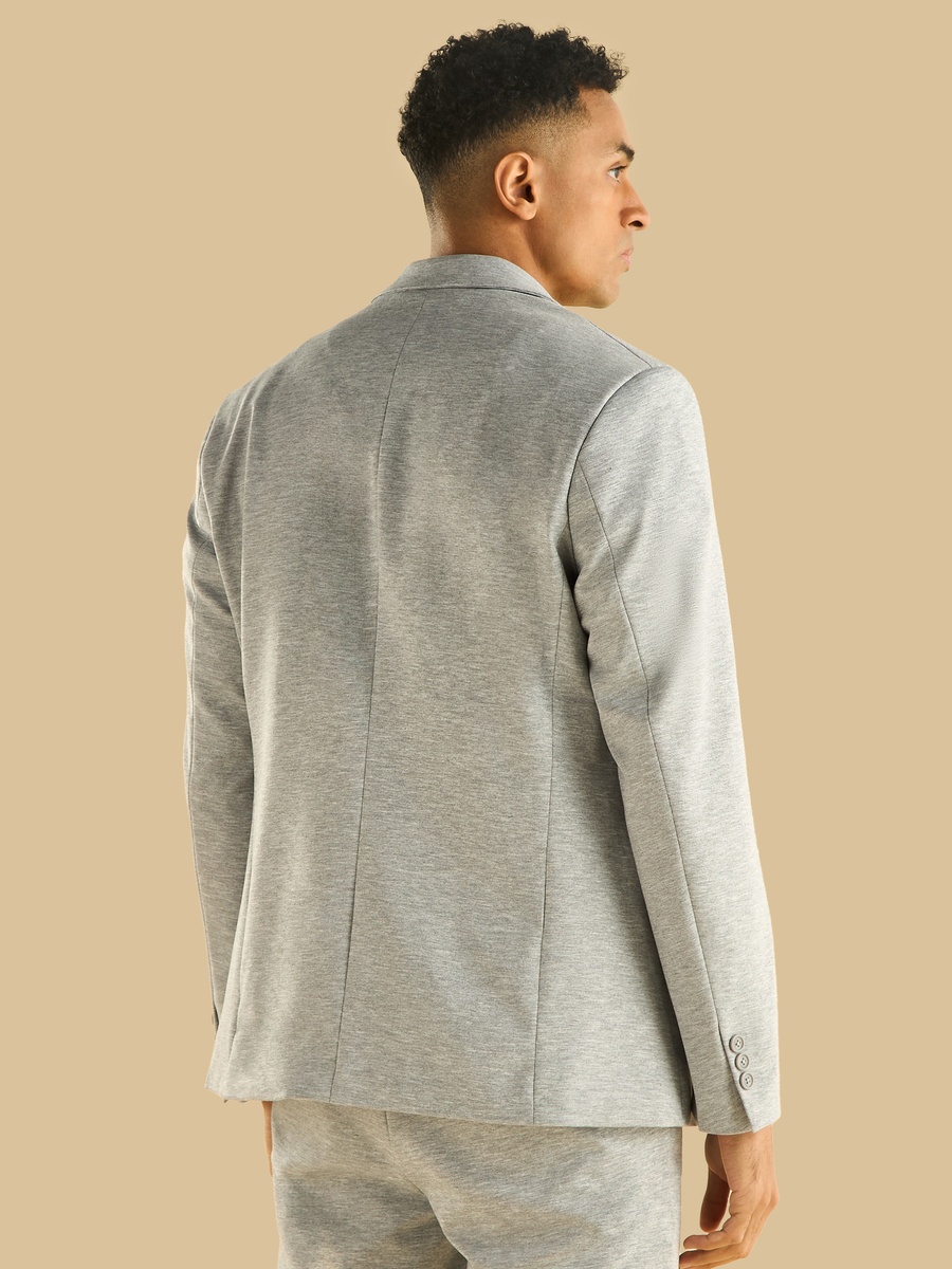 Textured Notch Lapel Blazer