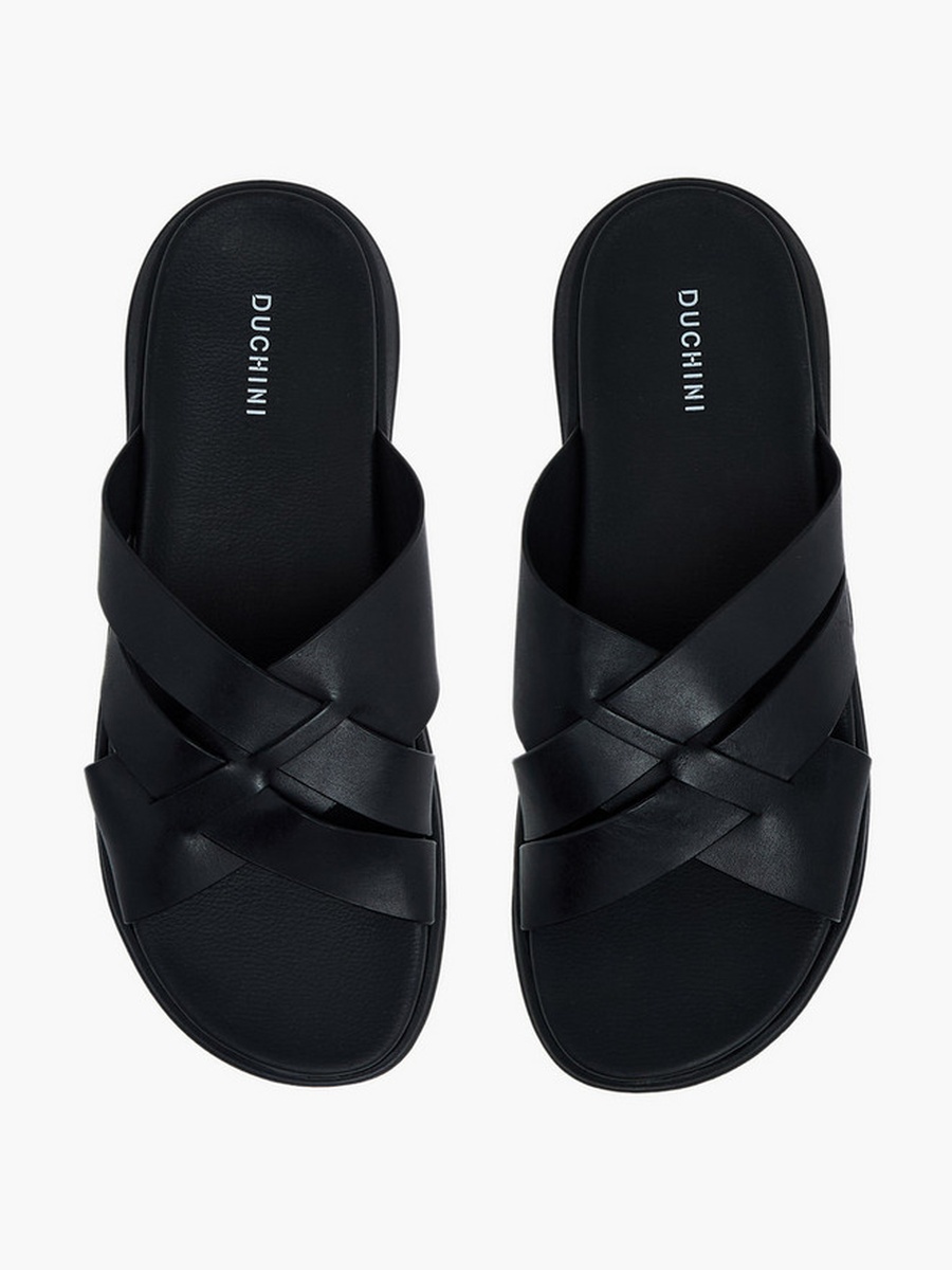 Men Leather Cross Strap Sandals