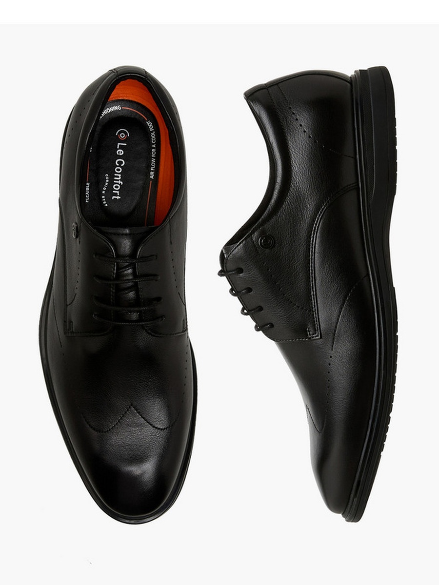 Men Lace-Up Leather Derby Shoes