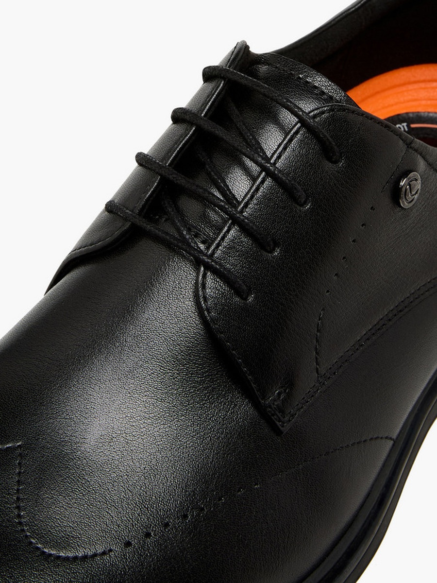 Men Lace-Up Leather Derby Shoes