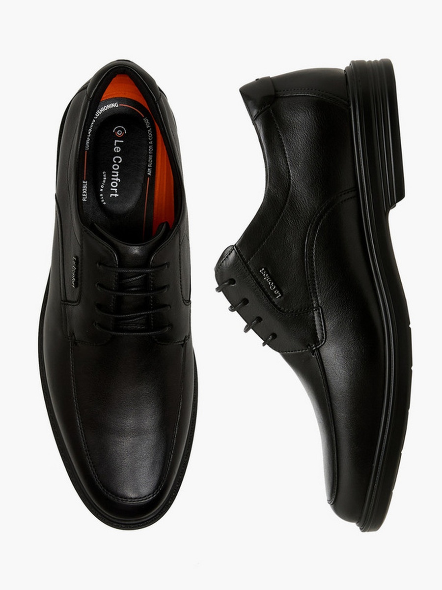 Men Lace-Up Leather Derby Shoes