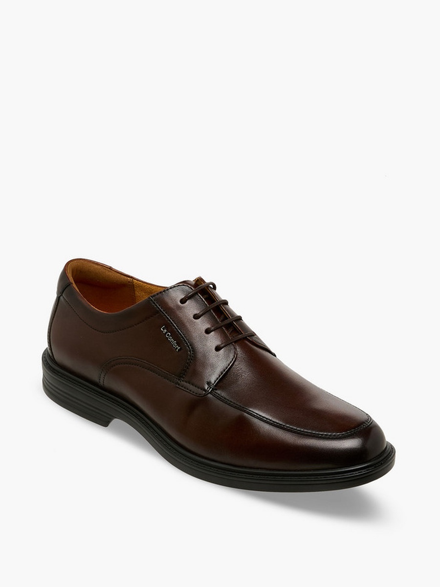 Men Lace-Up Leather Derby Shoes