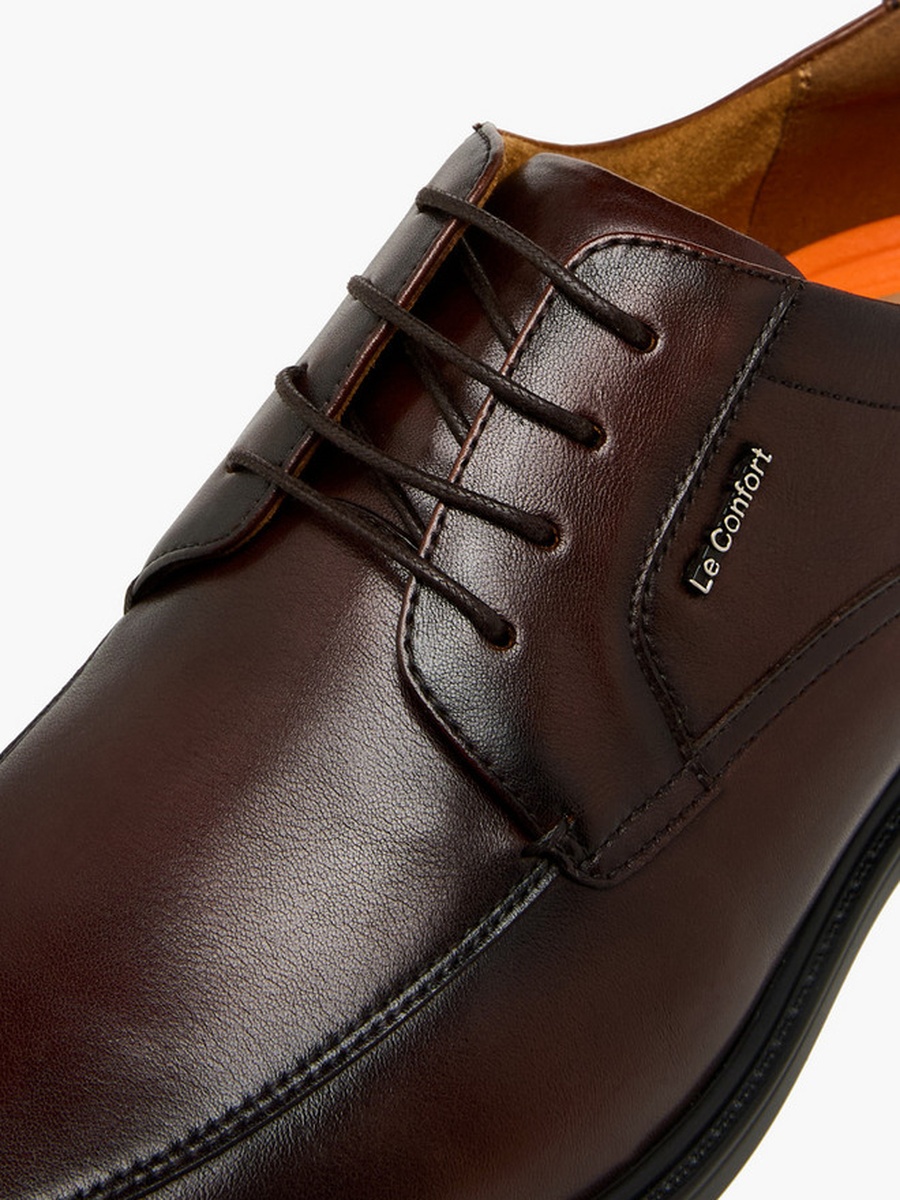 Men Lace-Up Leather Derby Shoes