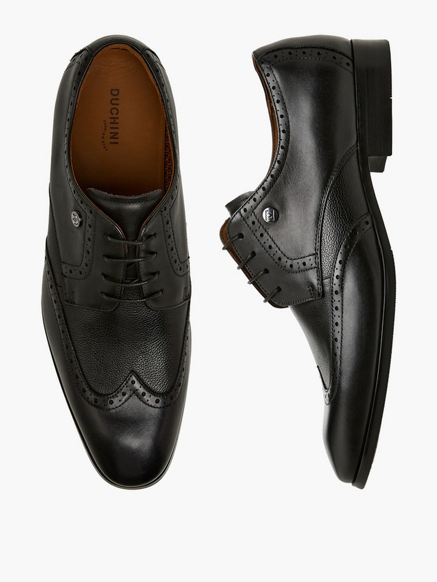 Men Lace-Up Leather Derby Shoes