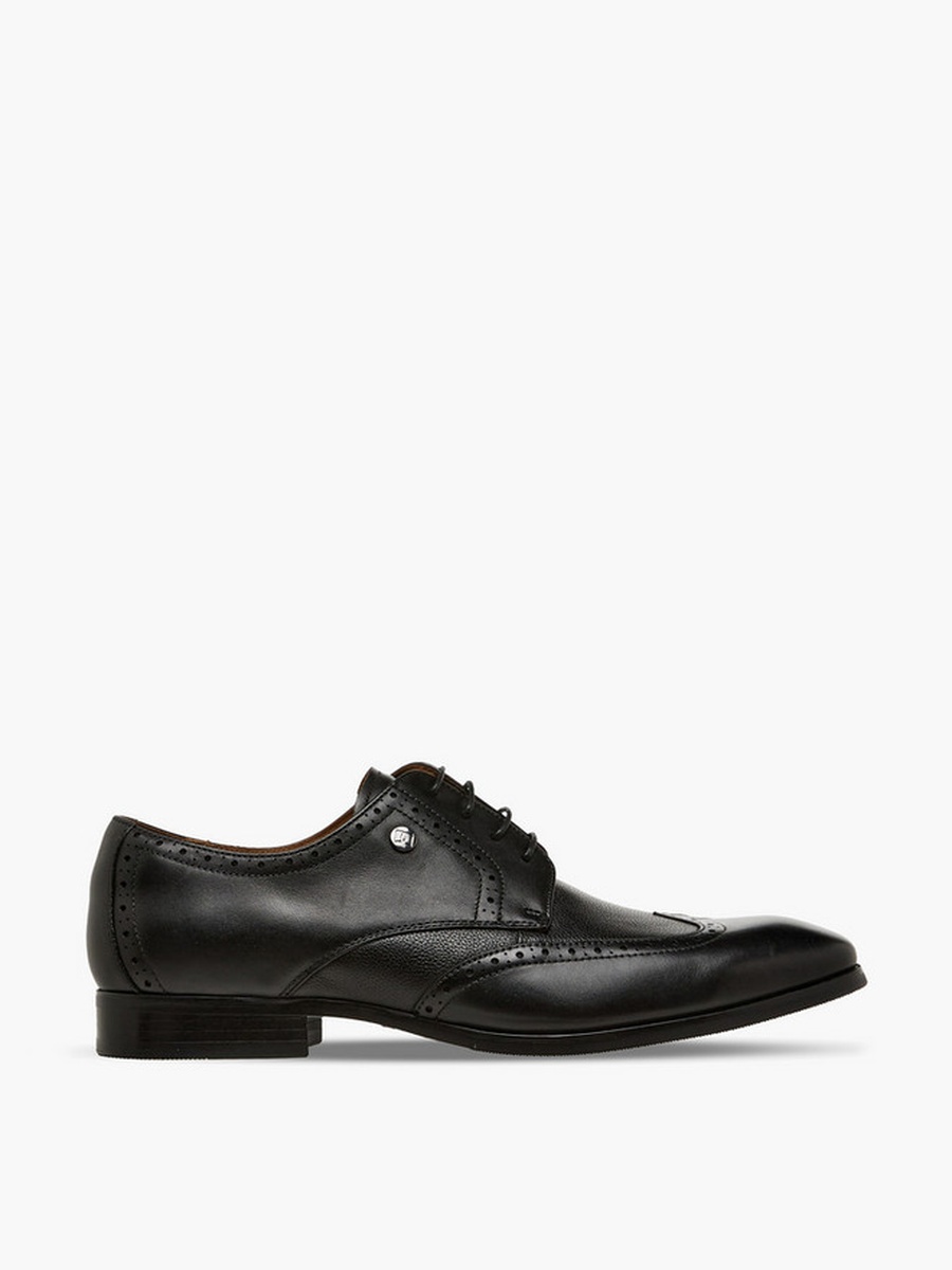 Men Lace-Up Leather Derby Shoes