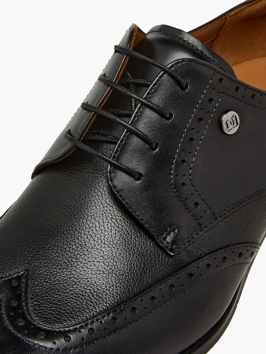 Men Lace-Up Leather Derby Shoes
