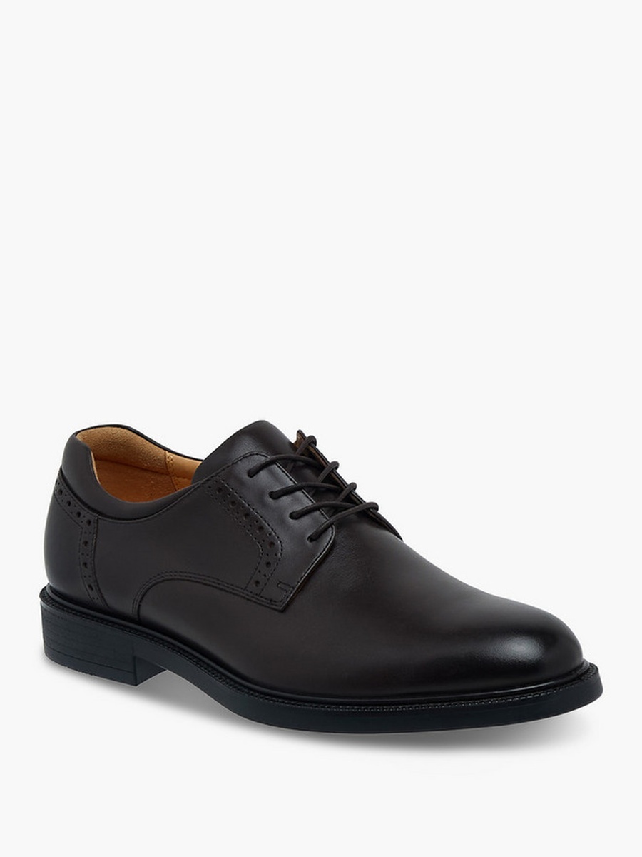 Men Leather Lace-Up Derby Shoes