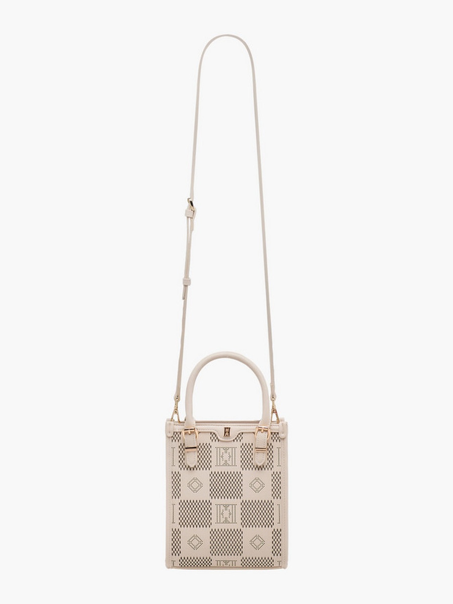 Textured Tote Bag with Detachable Strap