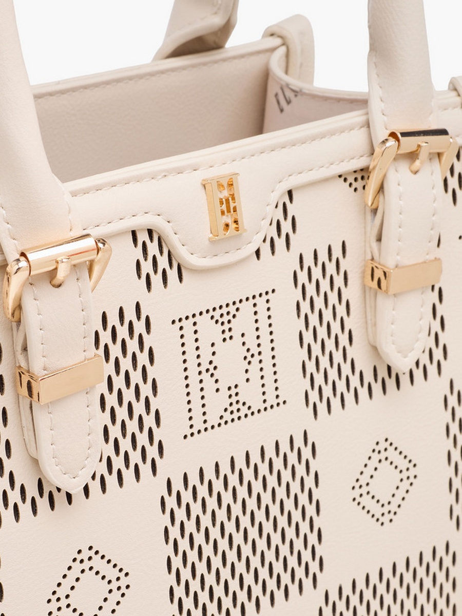 Textured Tote Bag with Detachable Strap