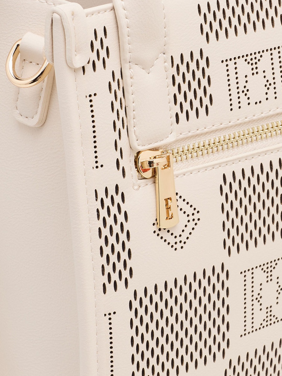 Textured Tote Bag with Detachable Strap