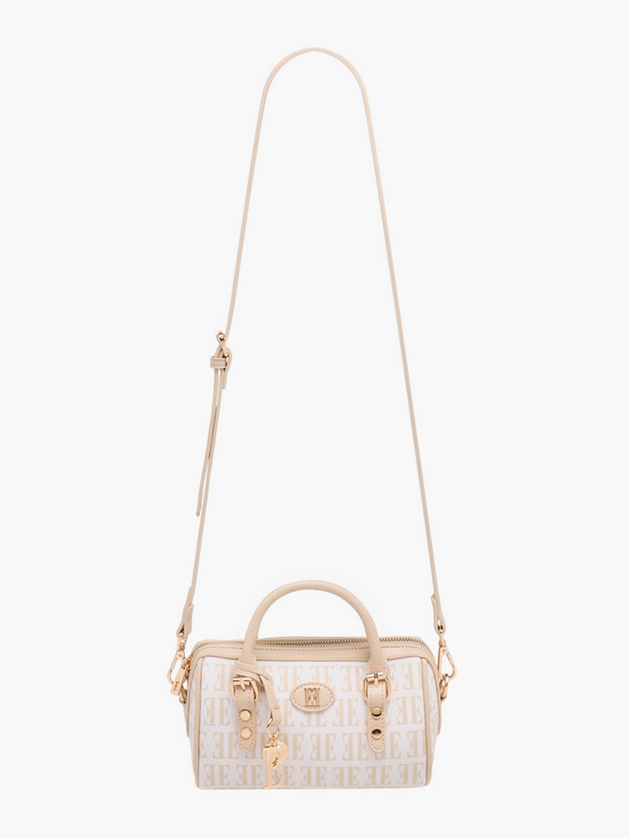Monogram Print Tote Bag with Detachable Strap