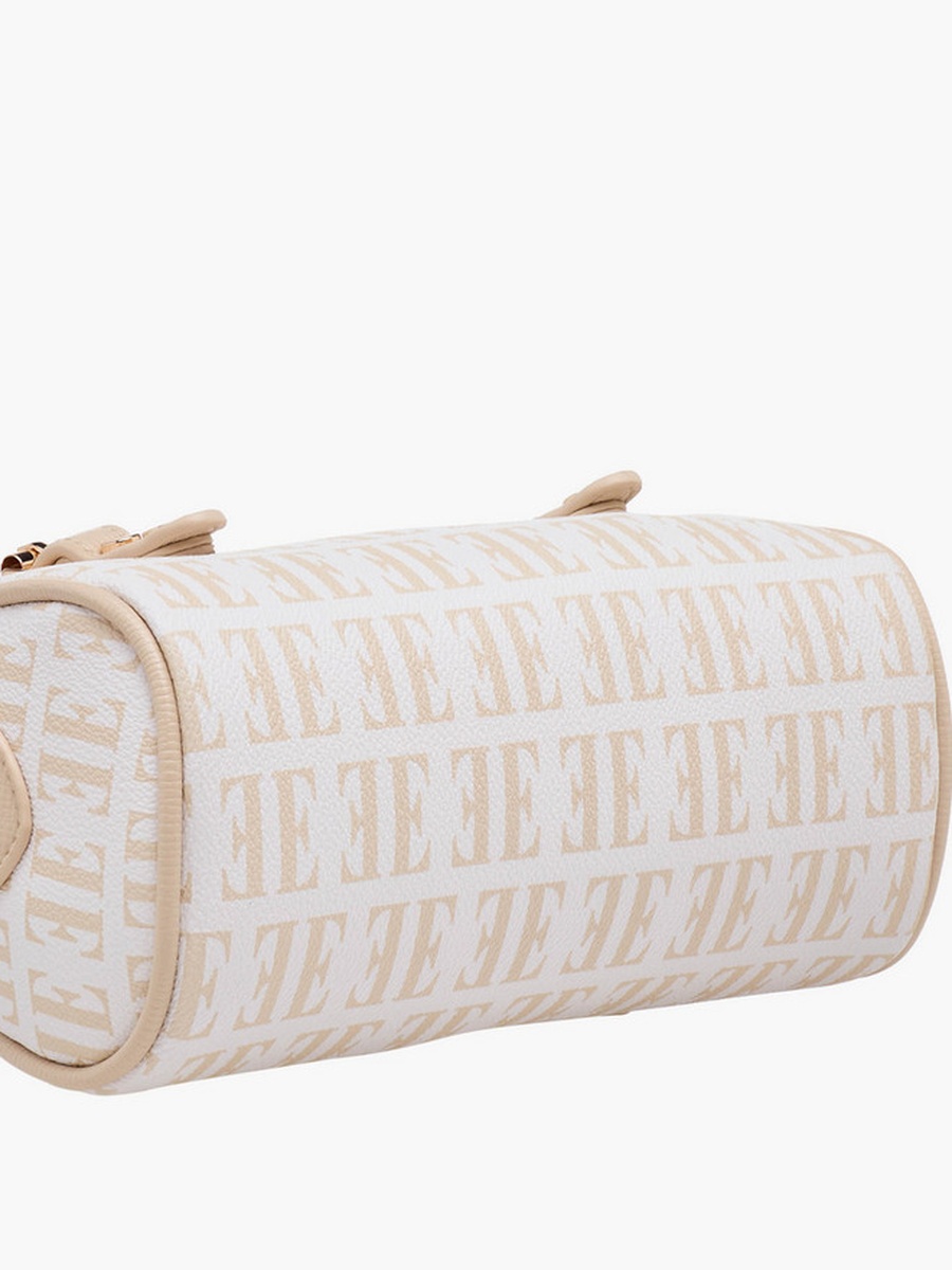 Monogram Print Tote Bag with Detachable Strap