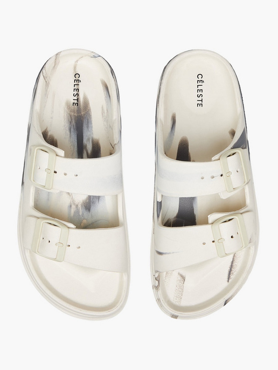 Women Buckle Detail Slides