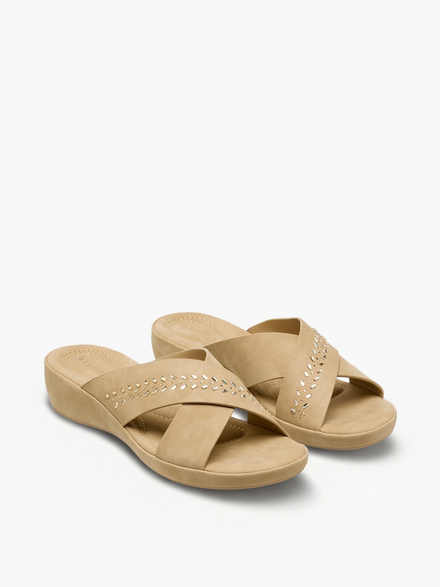 Women Embellished Cross Strap Sandals