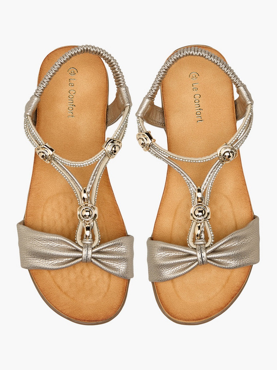 Women Metallic Accent Strap Sandals