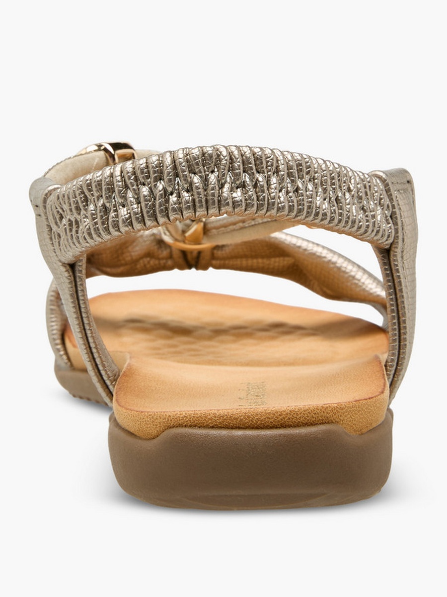 Women Metallic Accent Strap Sandals