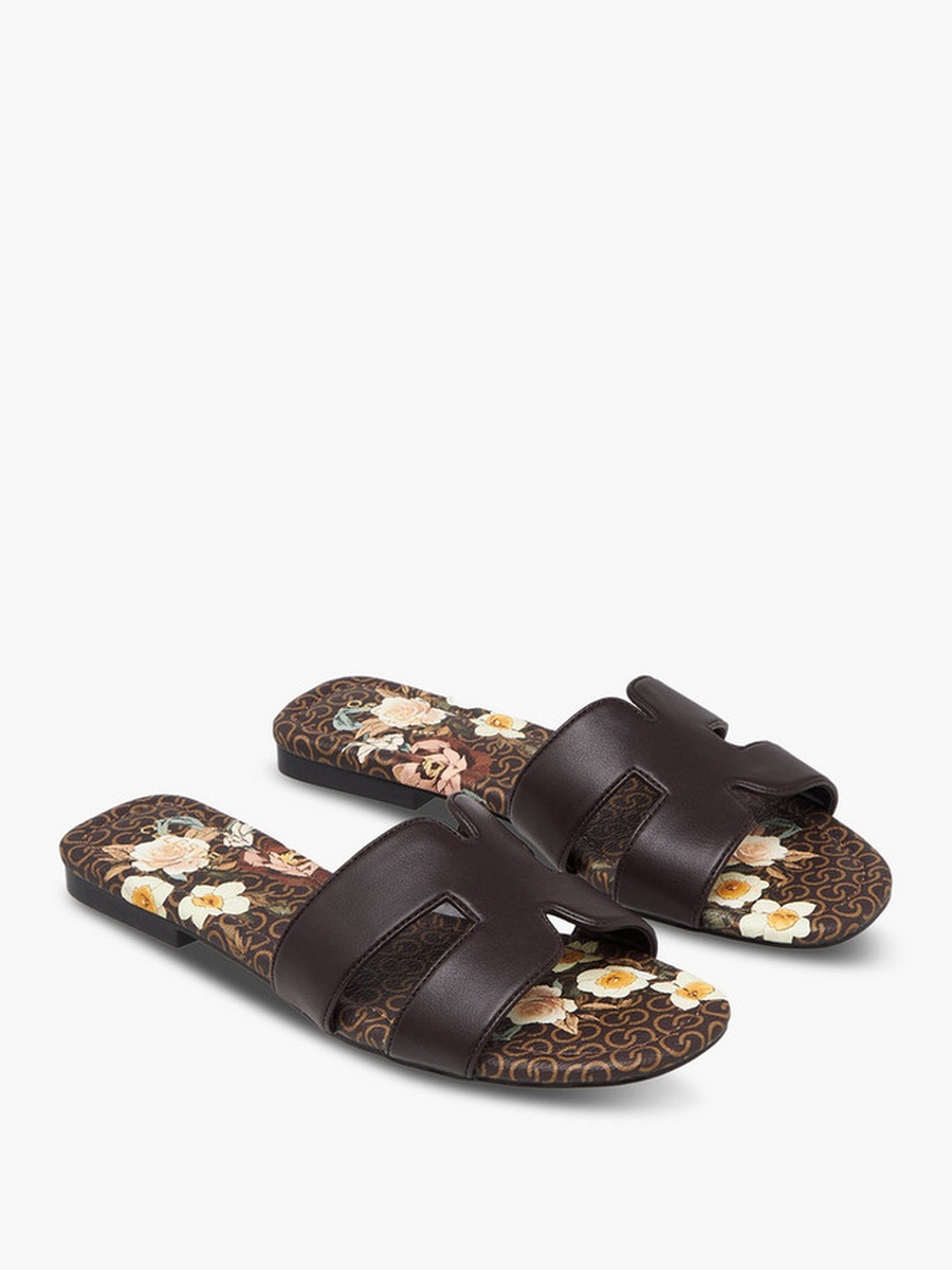 Women Floral Print Slide Sandals