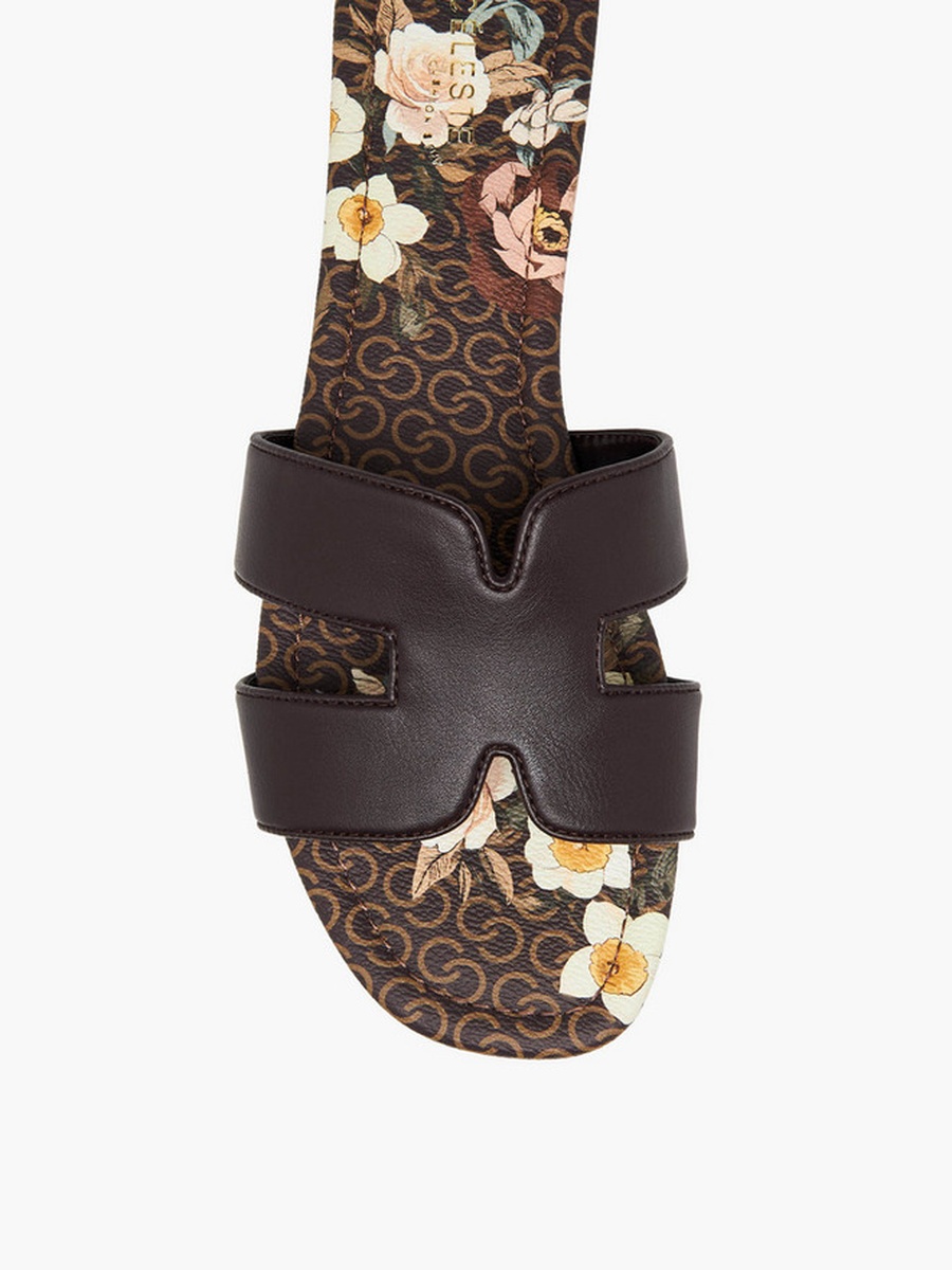 Women Floral Print Slide Sandals