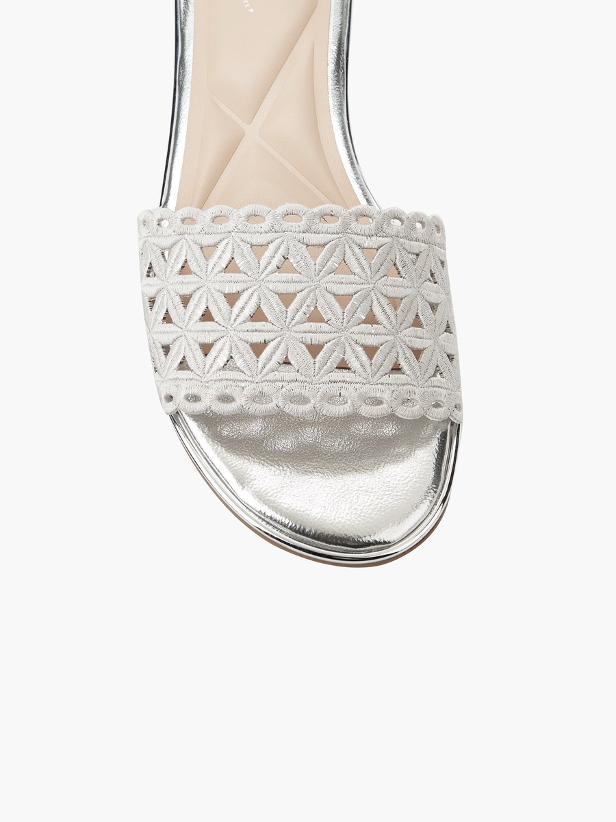 Women Laser Cut Detail Flat Sandals