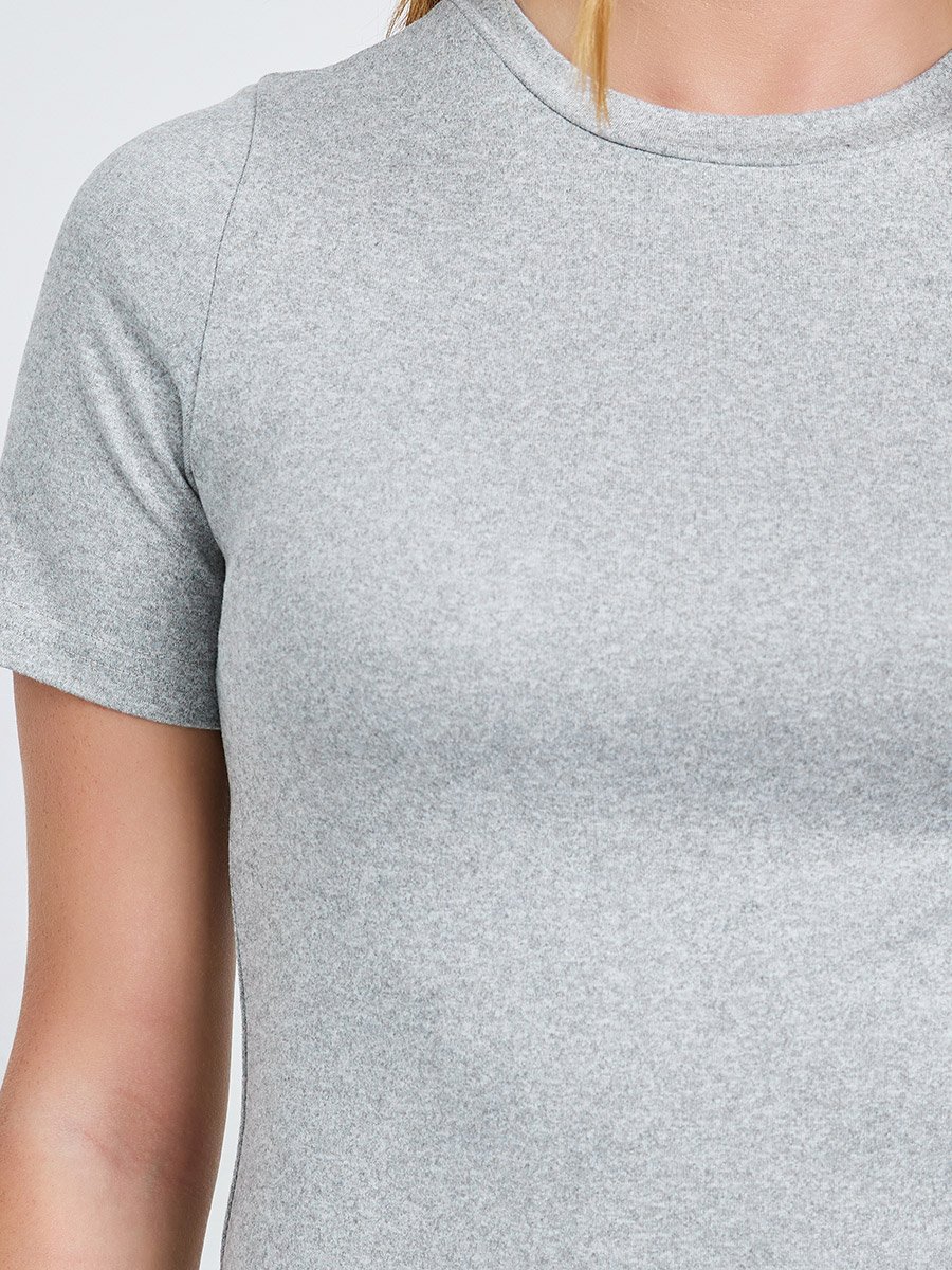 Grey Solid Short Sleeve T-Shirt and Pants Co-Ords