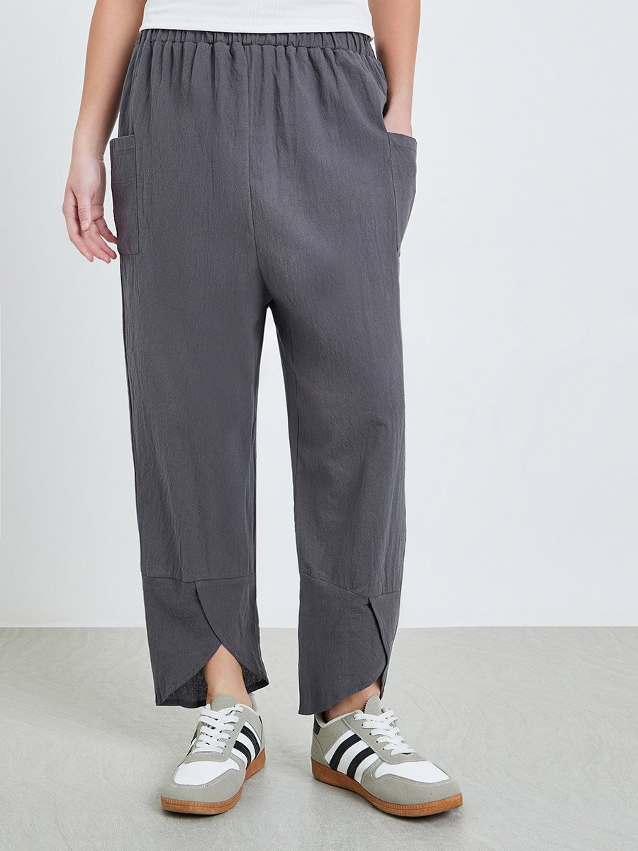 Charcoal Tapered Trousers with Pockets