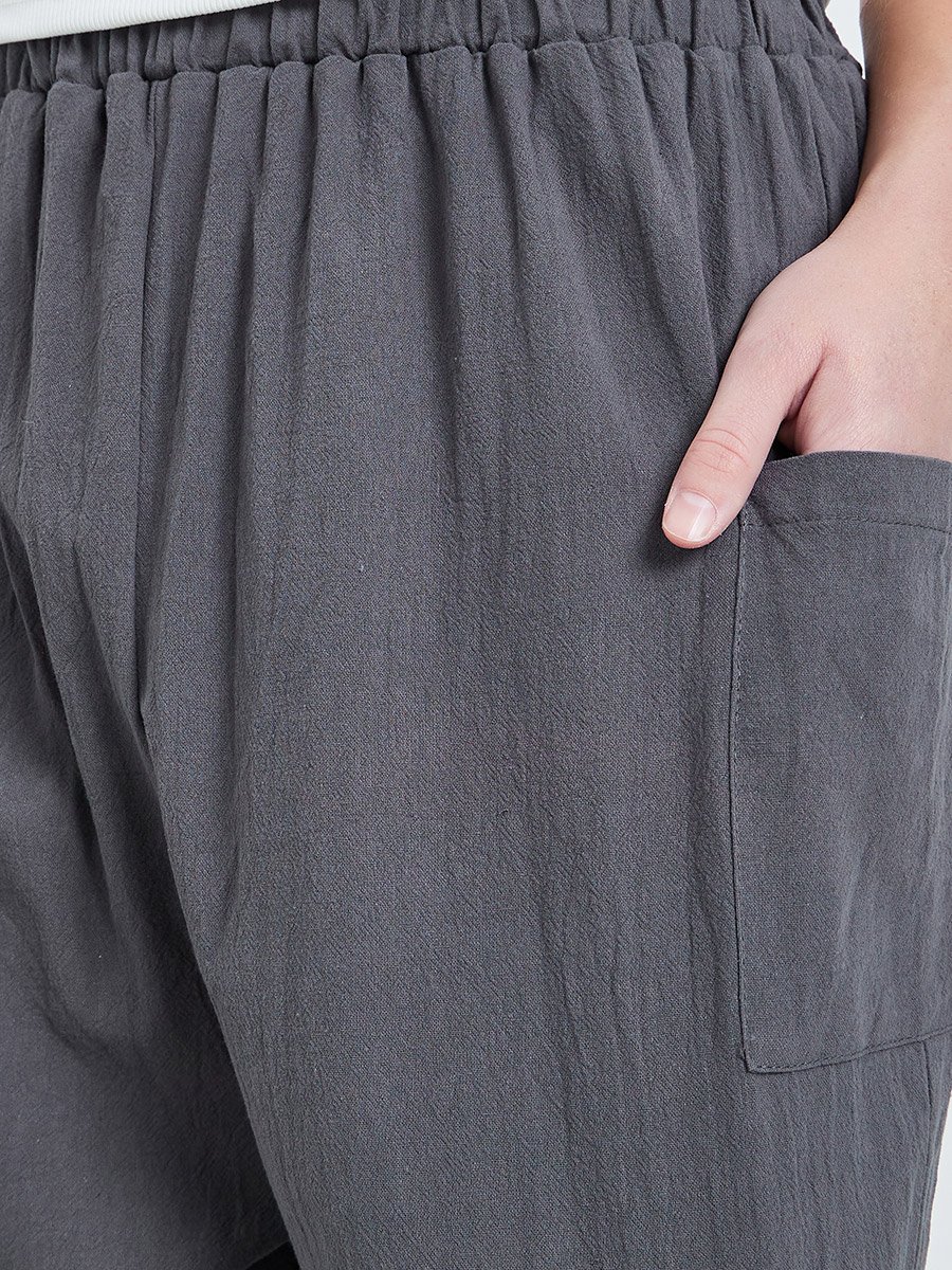 Charcoal Tapered Trousers with Pockets