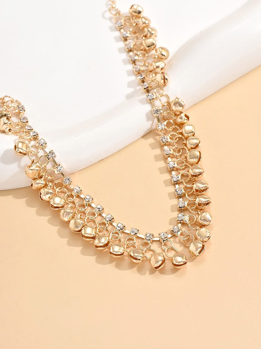 Embellished Anklet with Tassel Bells