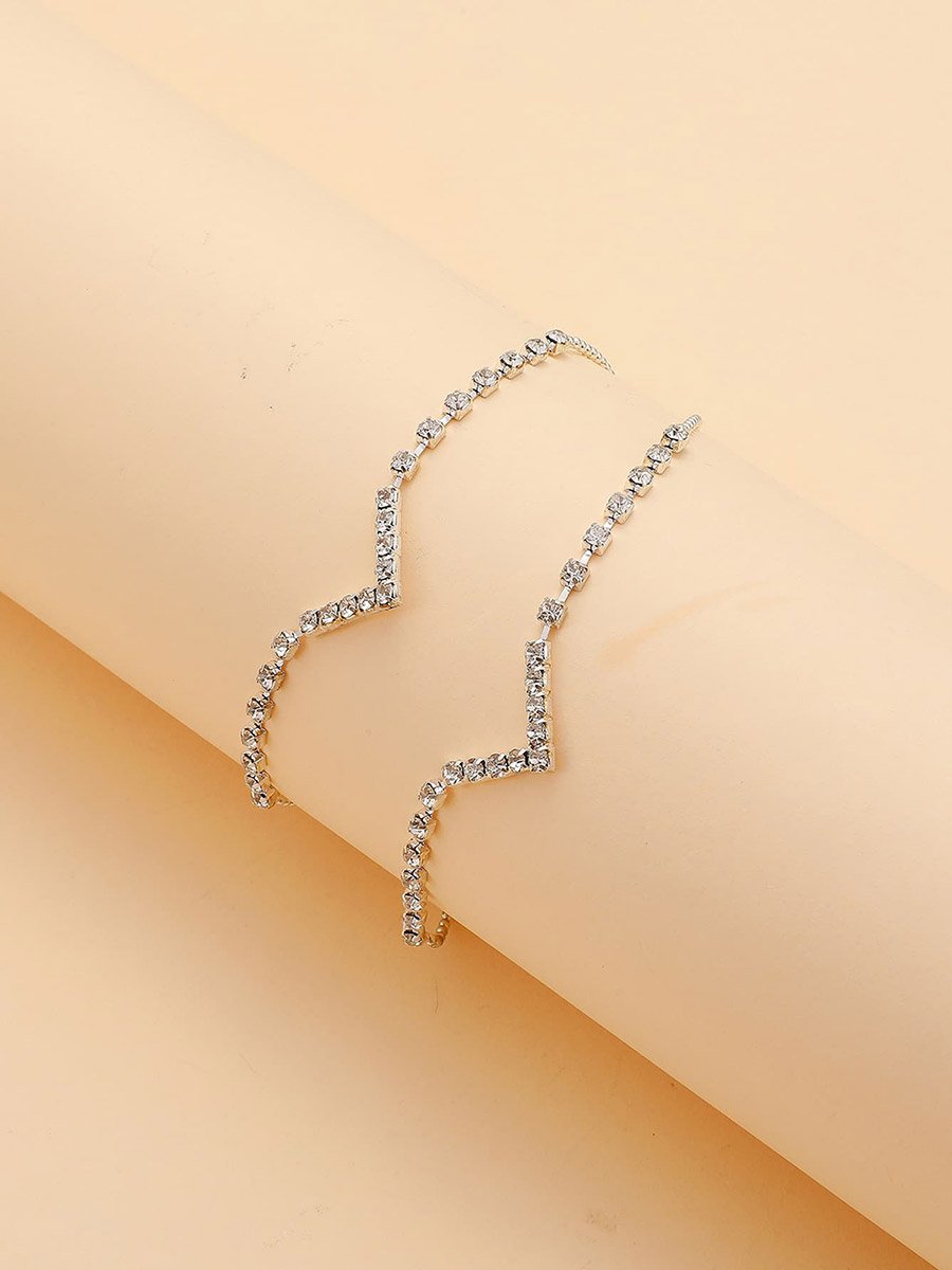 Embellished V-Shaped Anklet