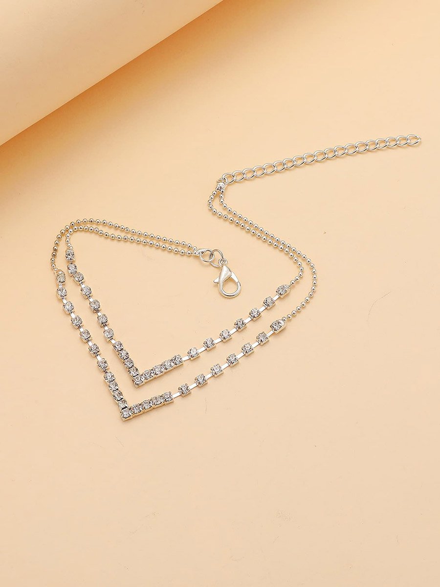 Embellished V-Shaped Anklet