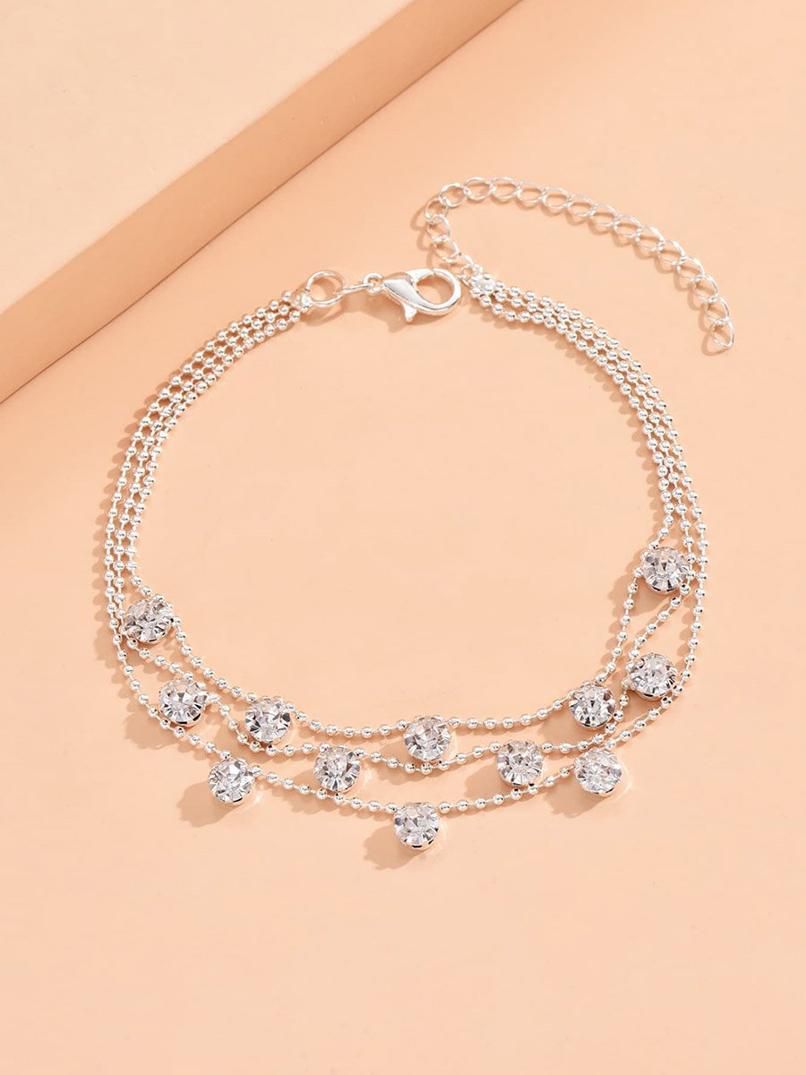 Layered Embellished Anklet