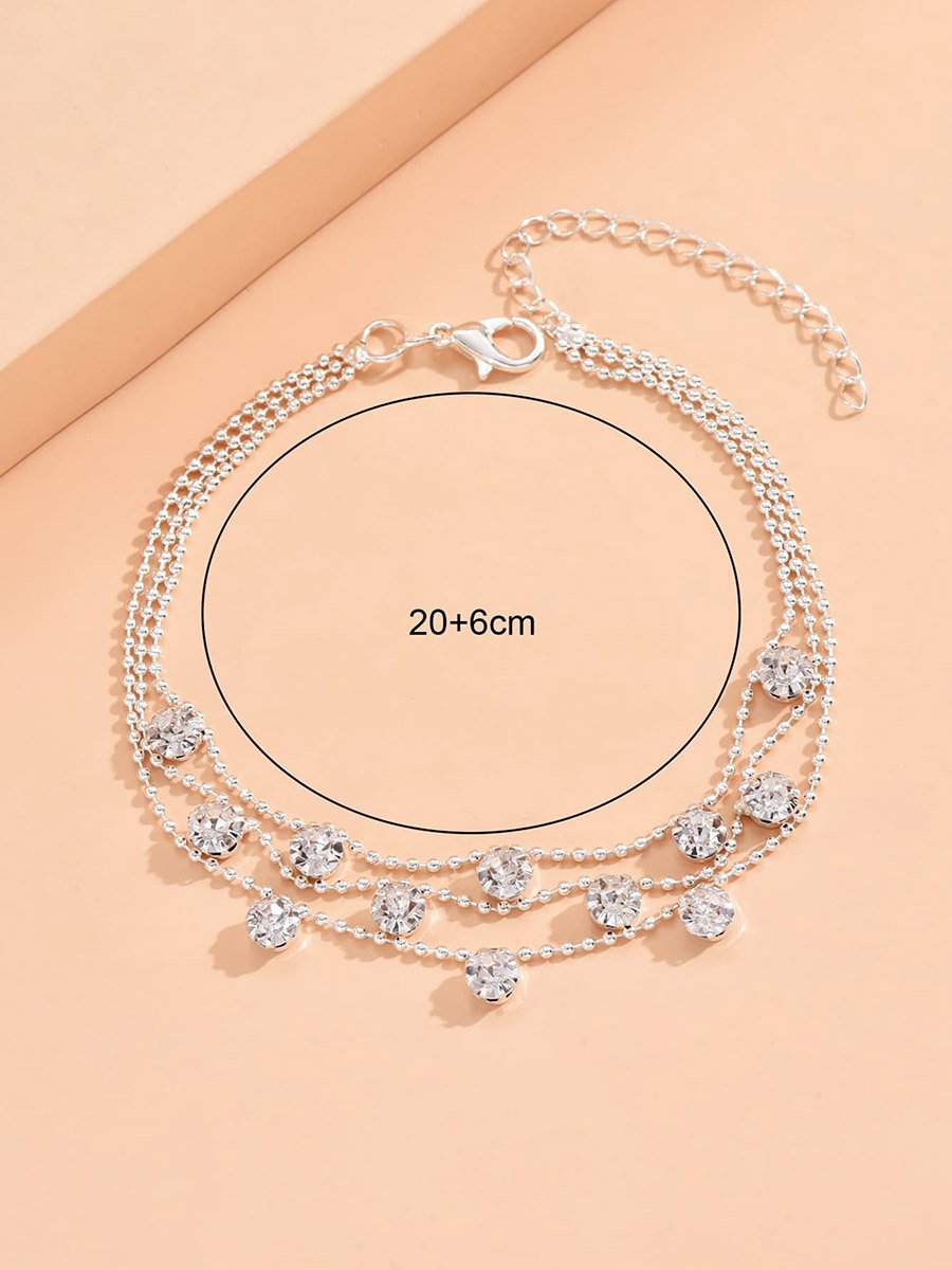 Layered Embellished Anklet