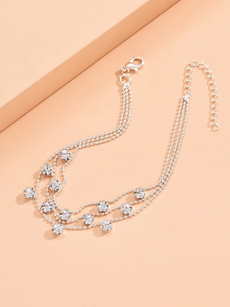 Layered Embellished Anklet