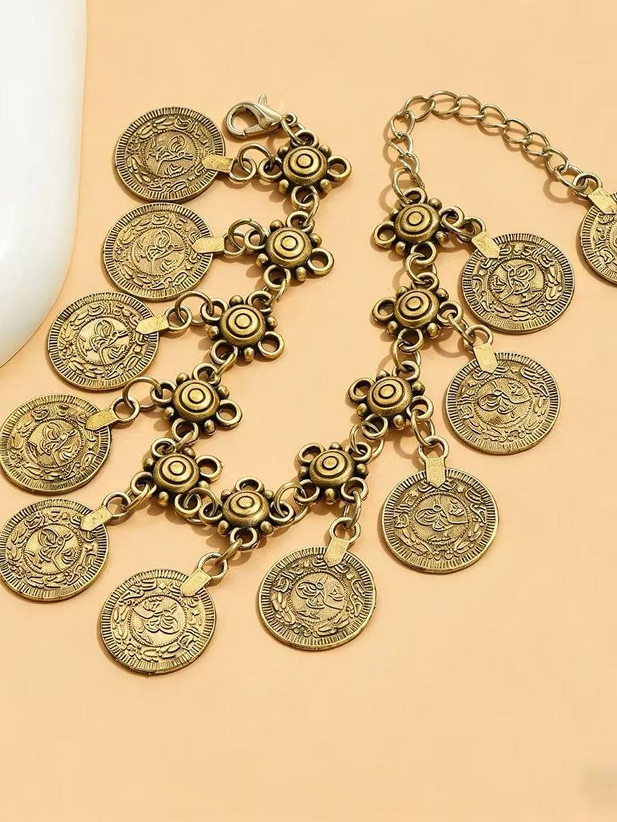 Golden Coin Charm Anklet