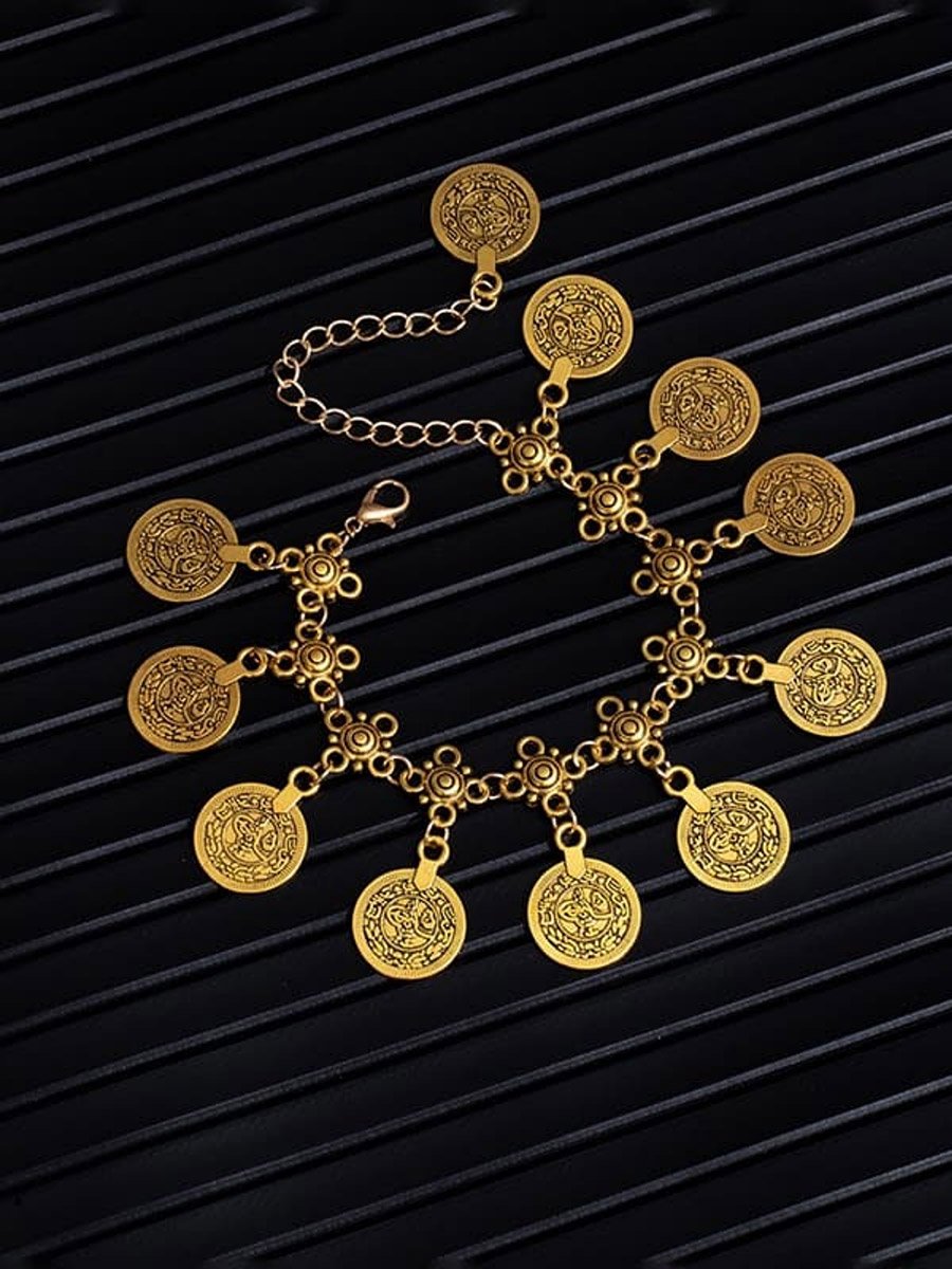 Golden Coin Charm Anklet