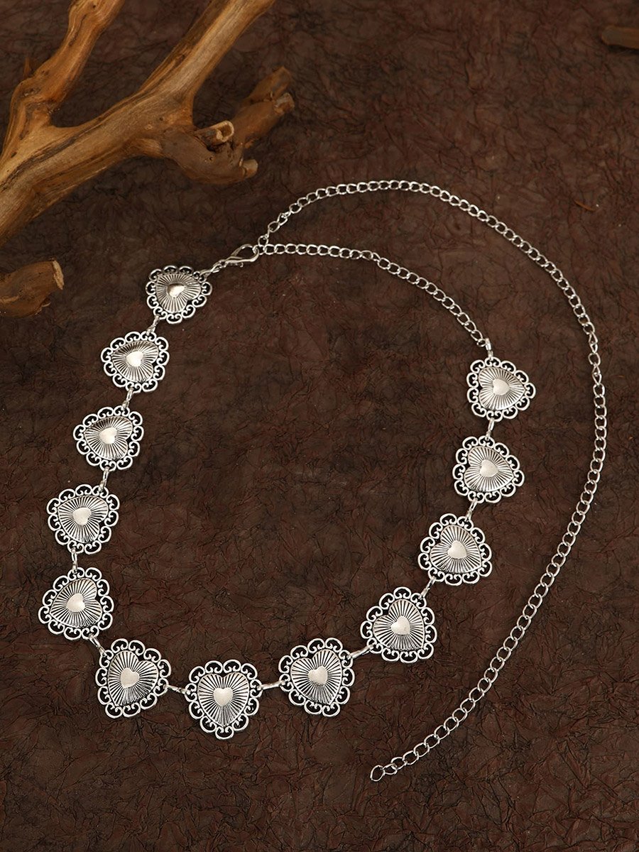 Silver-Toned Heart-Shaped Waist Chain