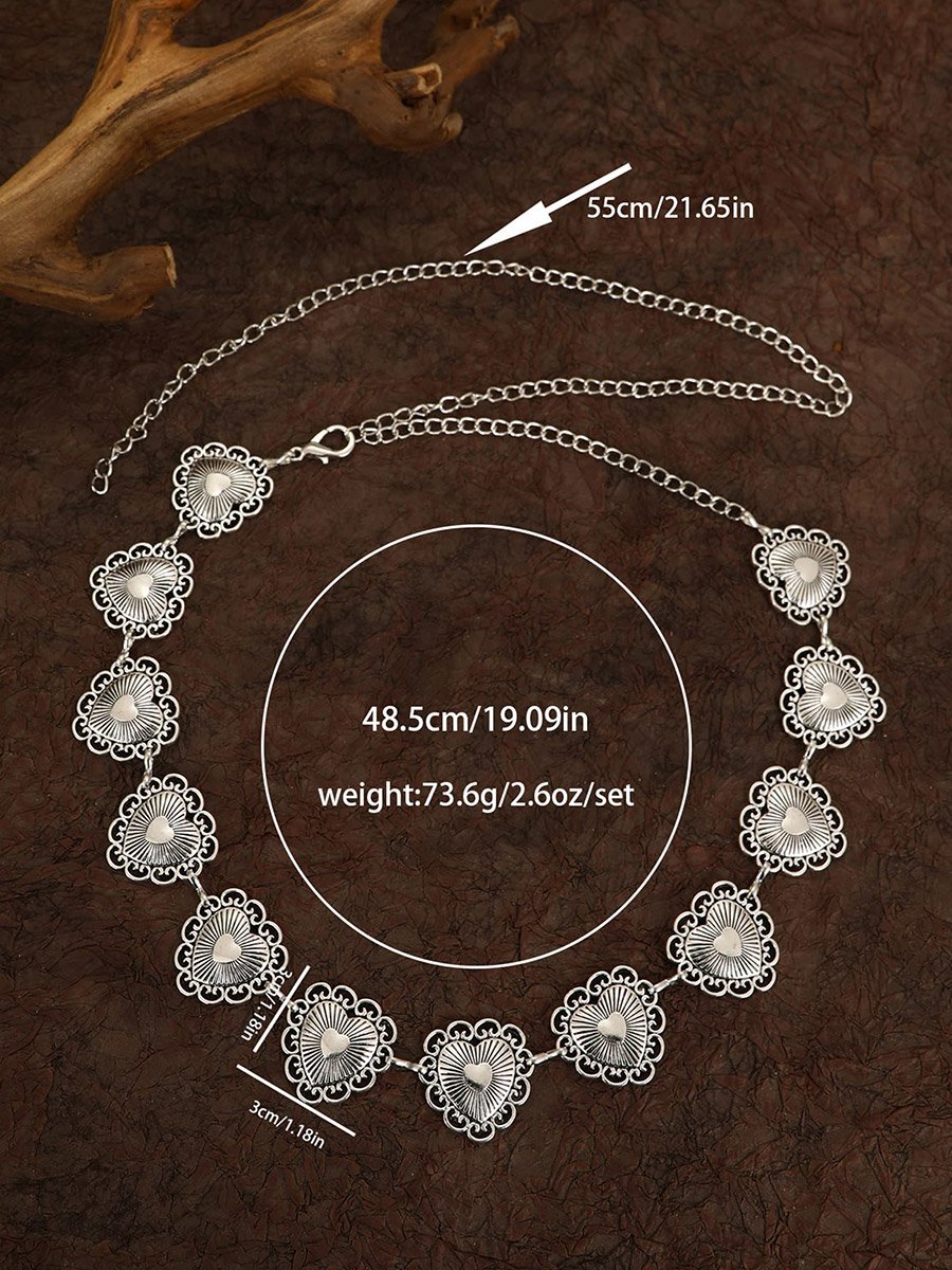 Silver-Toned Heart-Shaped Waist Chain