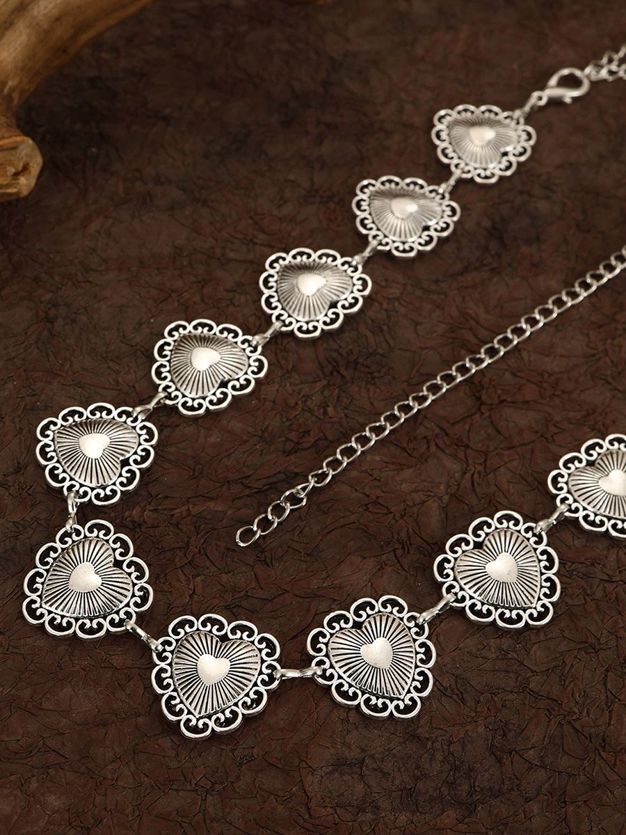 Silver-Toned Heart-Shaped Waist Chain