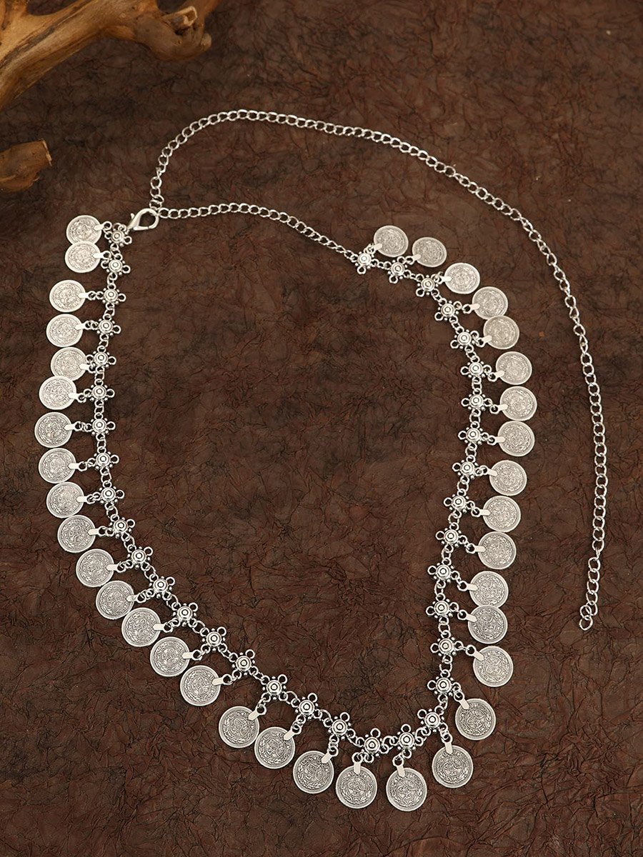 Silver-Toned Round Pendants Waist Chain