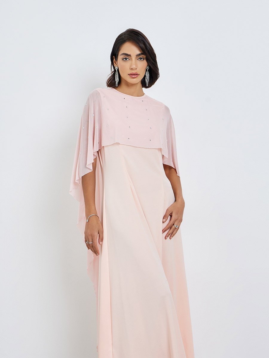 sachin and babi light blue dress Soft Pink Belted Cape Dress  Kirsty's Kloset