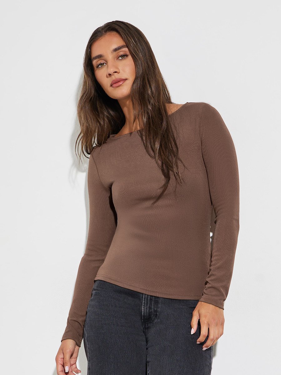 Pack of 2 - Solid Boat Neck Knit Top