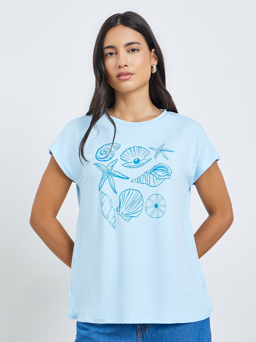 تيشيرت بطبعة صدفة جرافيك