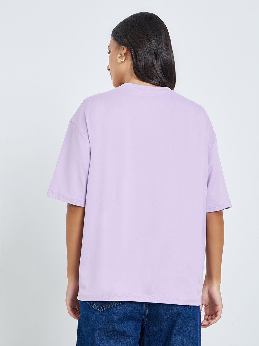 Purple Oversized Short Sleeves T-Shirt