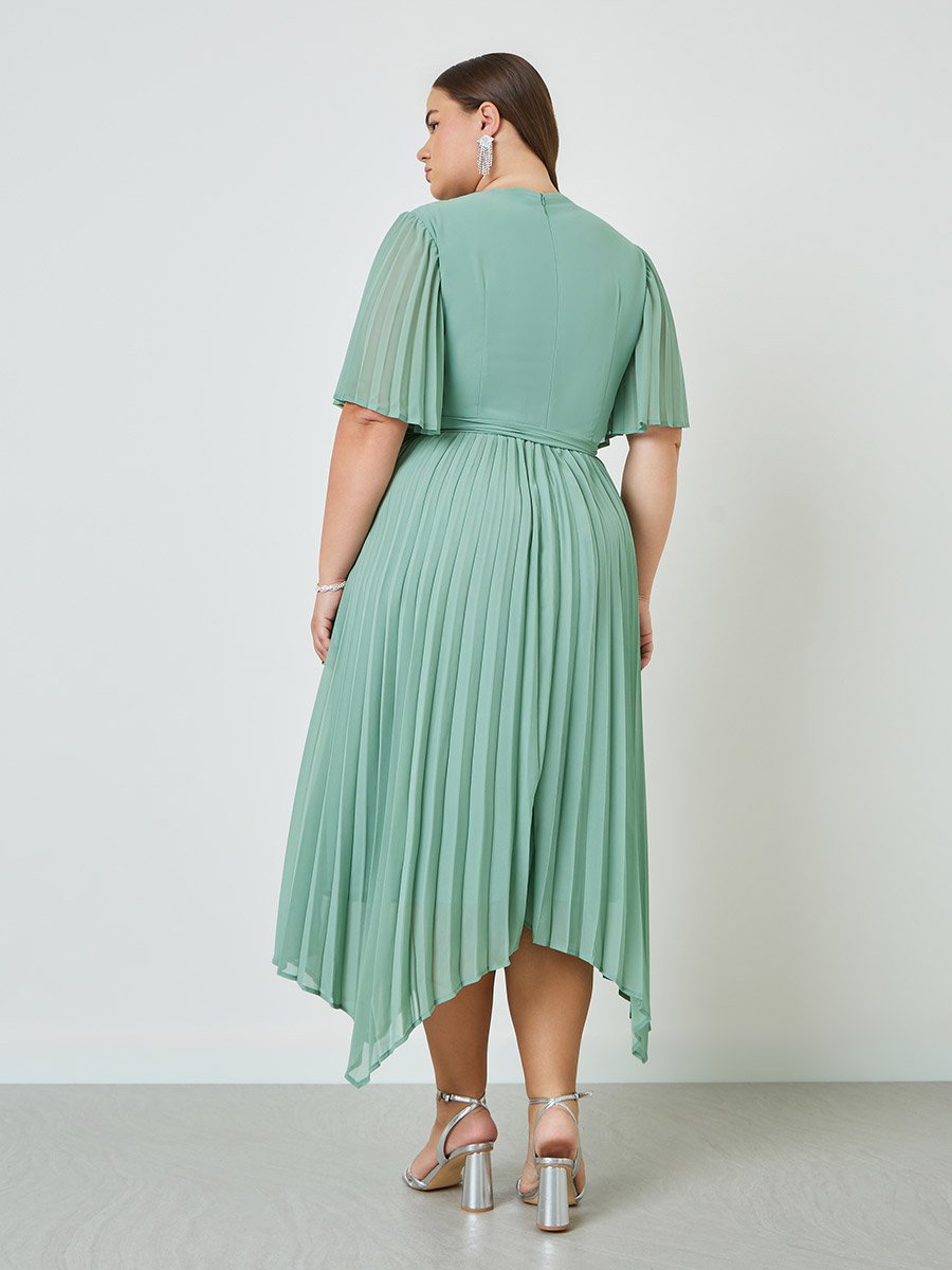 plus size asymmetric pleated dress Olympia Asymmetrical Pleated Maxi Dress S / Sienna